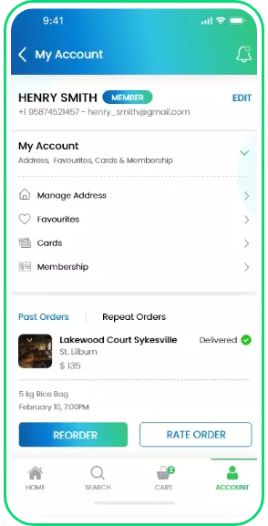 Grocery Delivery App screen
