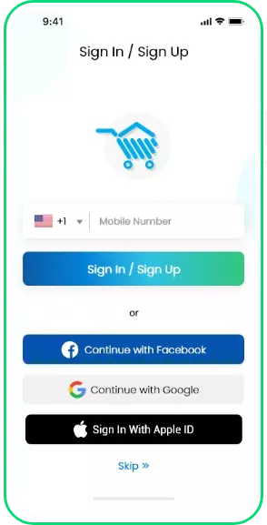 Grocery Delivery App screen