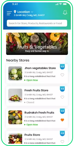 Grocery Delivery App screen